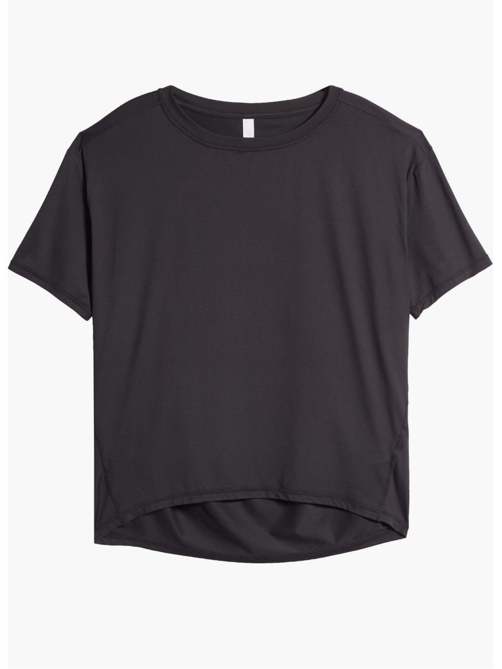 Zella Women's Equilibrium Cocoon Black Crewneck Short Sleeve Top - Sz M, NWT